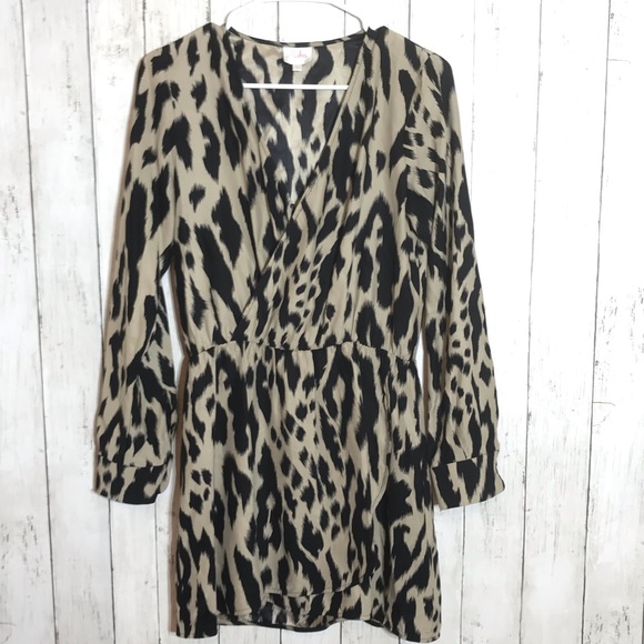 Parker Dresses & Skirts - Parker Silk Faux Wrap Animal Print Dress